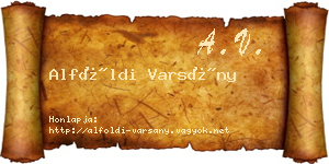 Alföldi Varsány névjegykártya